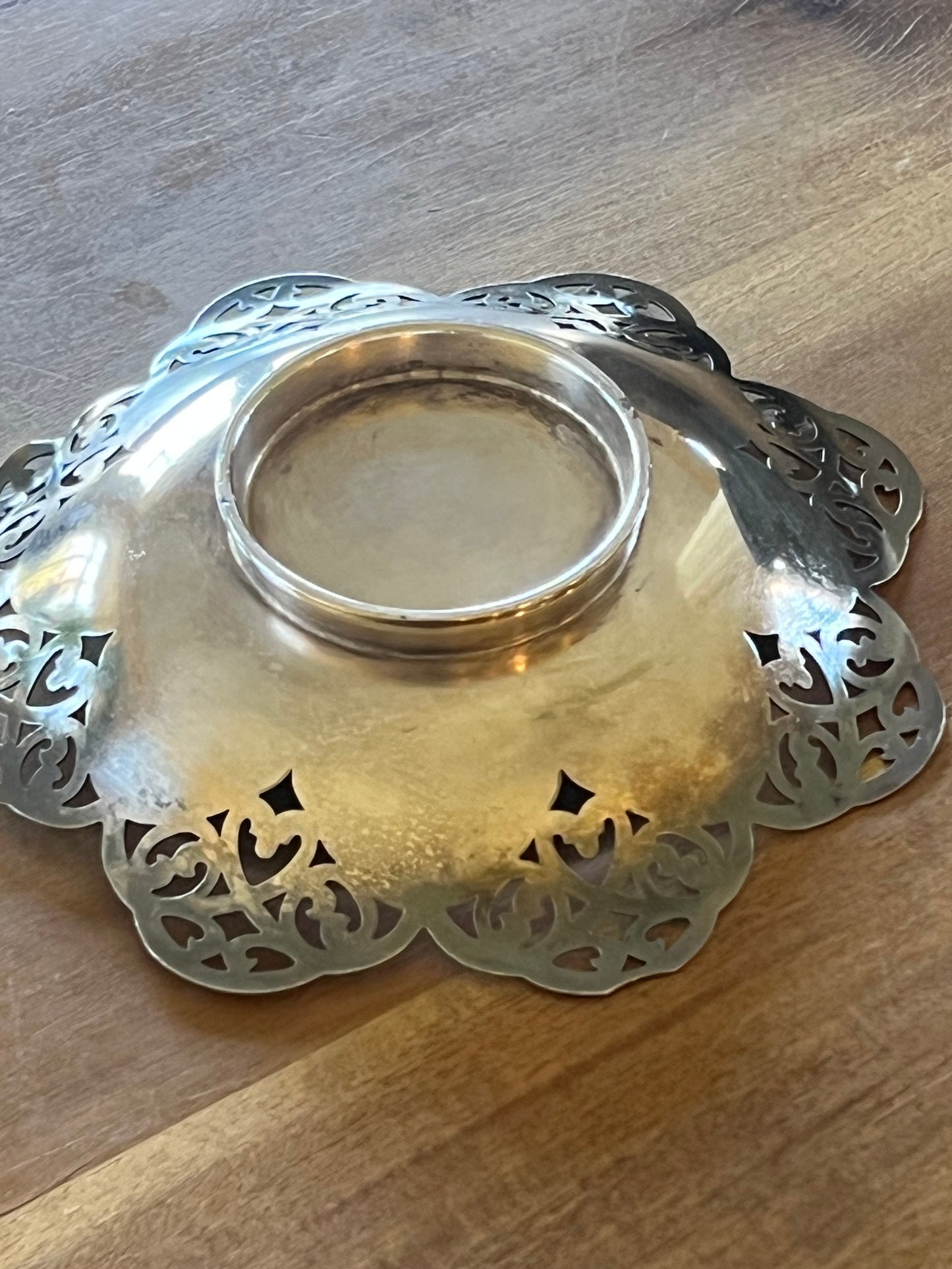 Vintage Silver Plated Trinket Dish 6”