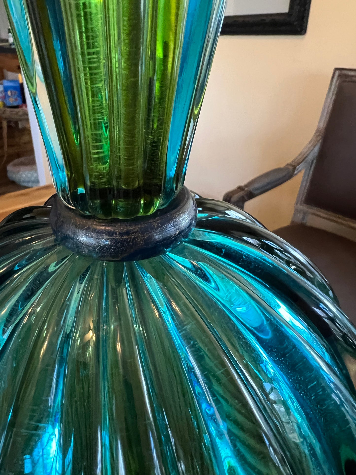 Pair of Vintage Murano Seguso Lamps