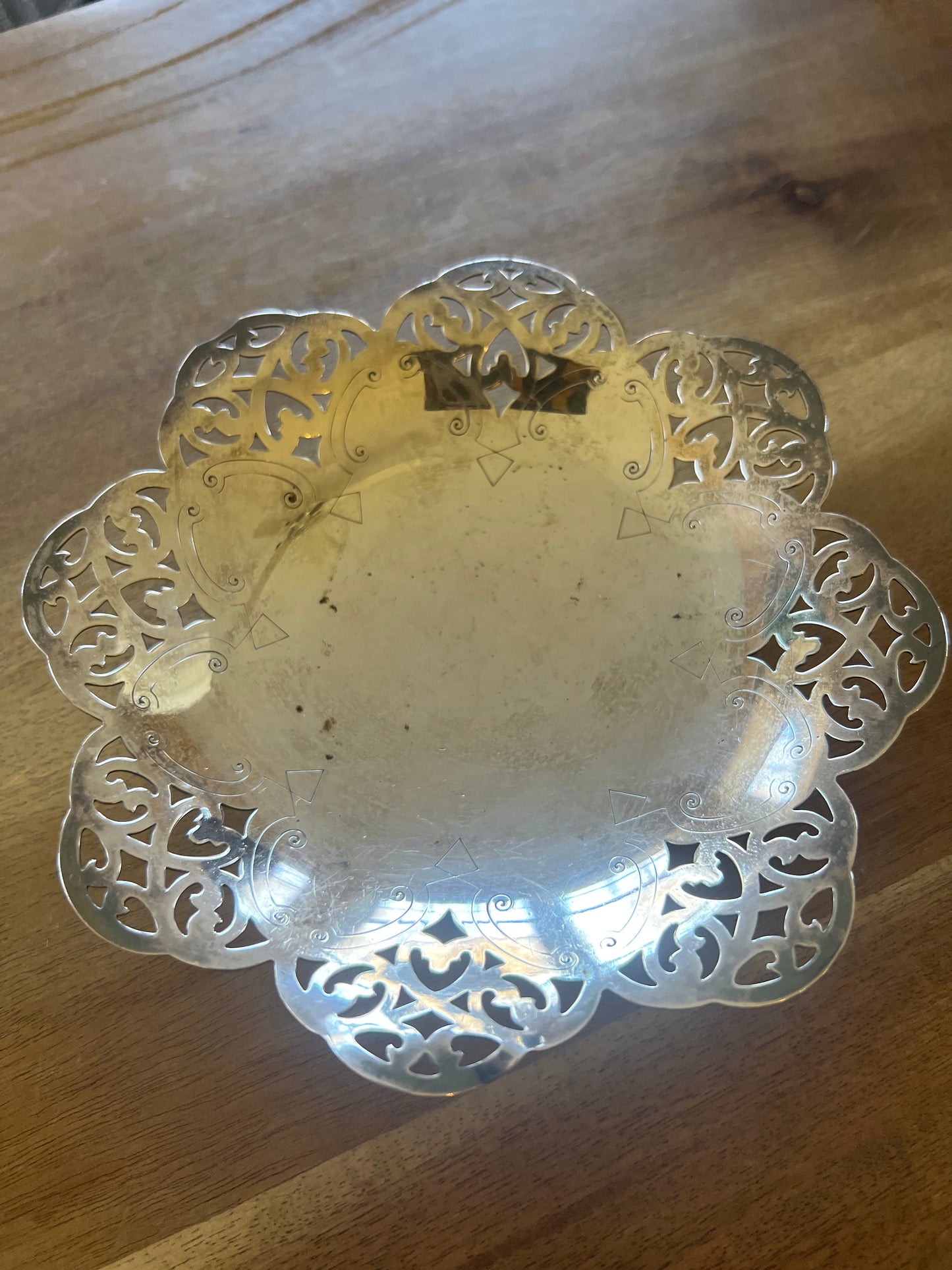 Vintage Silver Plated Trinket Dish 6”