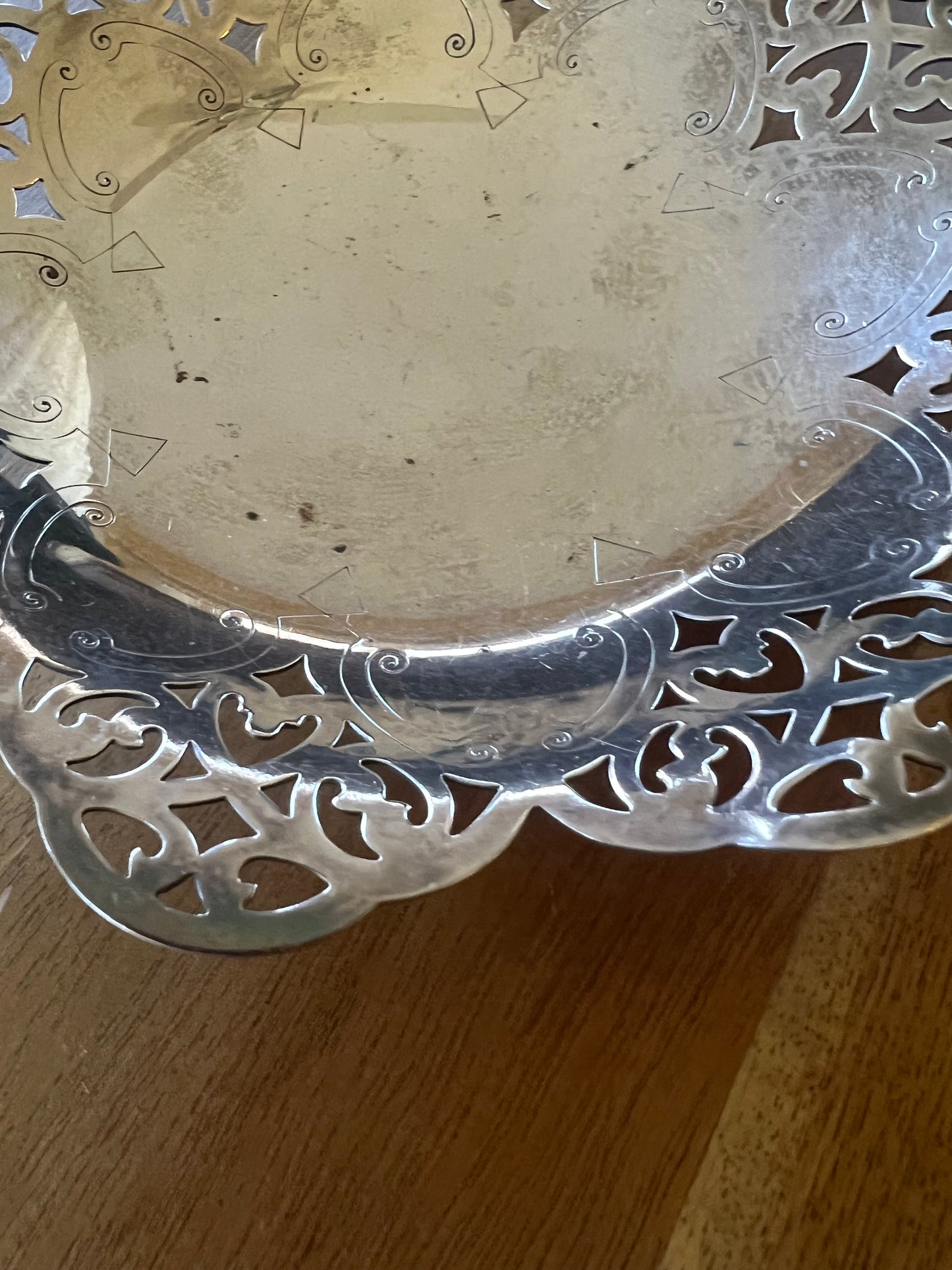 Vintage Silver Plated Trinket Dish 6”